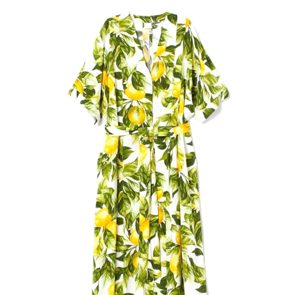Summer Lemon print maxi dress